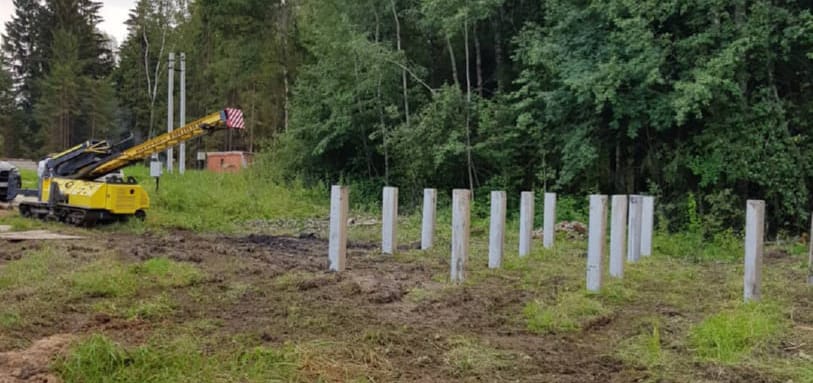 Фундамент на забивных ЖБ сваях