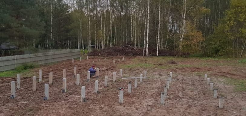 Фундамент на забивных ЖБ сваях